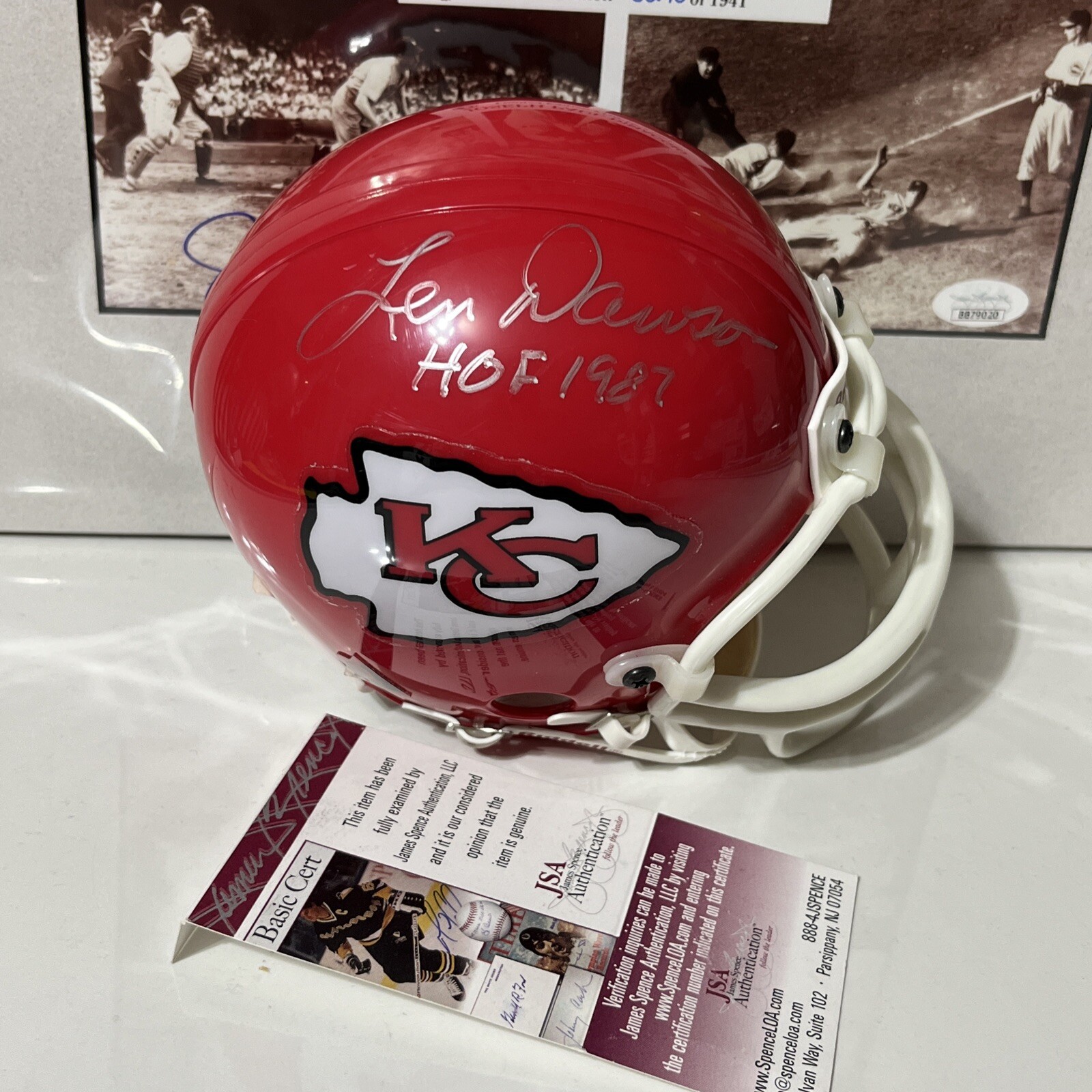 Len Dawson Autographed Signed Kansas City Chiefs KC Chiefs Mini Helmet HOF 87 - JSA / Coa 