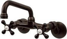 Kingston Brass KS213ORB Victorian Two Handle Wall Mount Kitchen Faucet, 7-Inch
