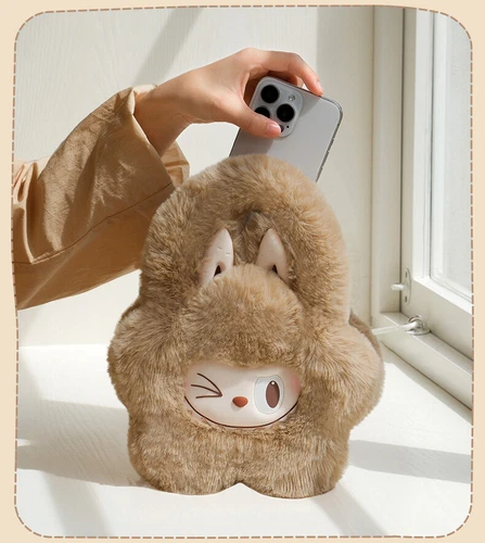 POPMART LABUBU THE MONSTERS Classic Series Plush Flower Bag LABUBU brown Handbag