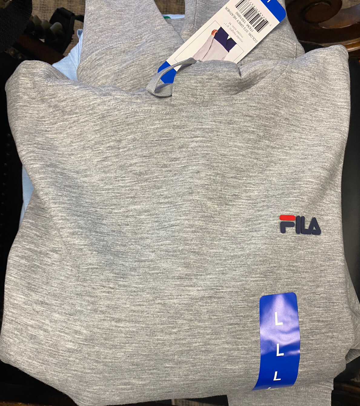 FILA Gray Heather Mens Pullover Hoodie NWT Mens Size Large