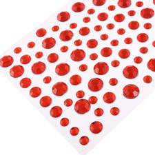 CraftbuddyUS 6,8,10mm-Self Adhesive Red Diamante Stick on Rhinestone Gems, DIY