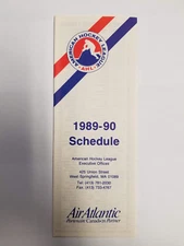 American Hockey League AHL 1989/90 Hockey Pocket Schedule - Air Atlantic (RK)