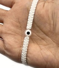 String White Greek Evil Eye Bracelet for Women Men Charm Braided Lucky Bracelet