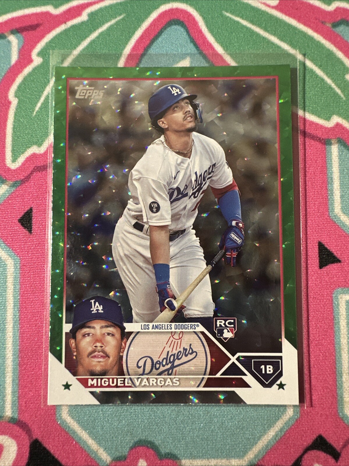 2023 Topps Series 1 #163 Miguel Vargas GREEN FOIL RC /499 Rookie DODGERS