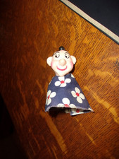 Vintage Finger Puppet Black Haired Woman
