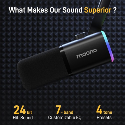 MAONO Dynamic Gaming Microphone: USB XLR Dynamic Computer Microphone with Softwa - Picture 8 of 8