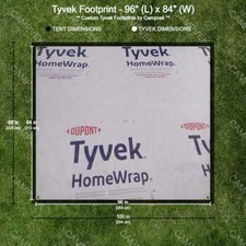 8' x 7' Tyvek Footprint, ground cloth, tarp w/ reinforced grommet corners