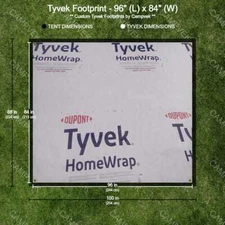 8' x 7' Tyvek Footprint, ground cloth, tarp w/ reinforced grommet corners