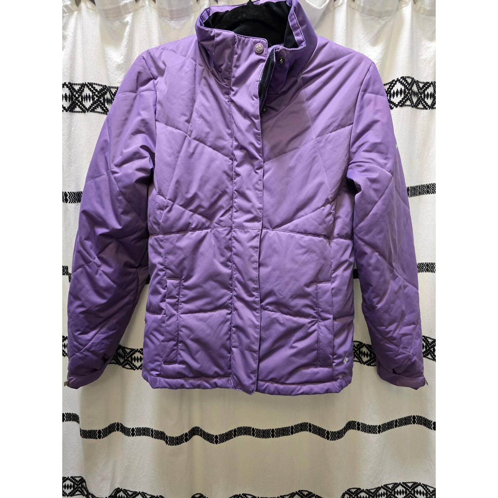 Columbia Sportswear Titanium Omni-Heat purple down quilted kids puffer jacket