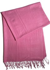 USHA Hand-Woven Pashmina-Silk Wool Pink Scarf/Shawl, Nepal