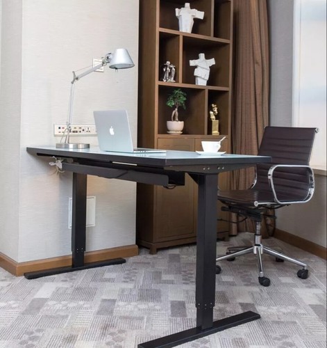 【DE】3 Secciones Negro Eléctrico Altura Ajustable Mesa Soporte Sentar Escritorio Oficina Estudio - Imagen 10 de 11