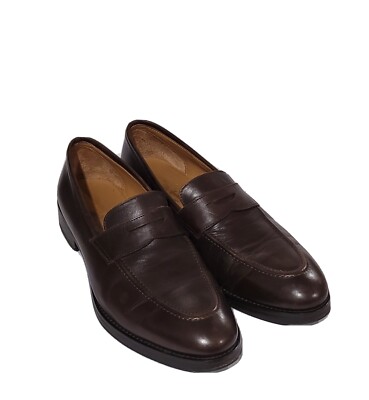 VERO CUOIO Italian Leather Slip On Brown Loafers Dress Shoes Italy