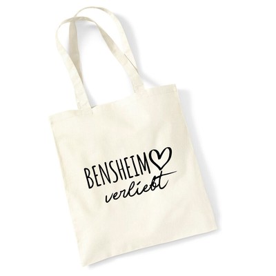 Jutebeutel Bensheim verliebt Tasche Baumwolle Geschenkidee Souvenir Präsent Wich