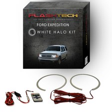 White Angel Eye LED Halo kit & RF Remote for 97-02 Ford Expedition Headlights