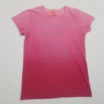 Vintage Juicy Couture Slogan Graphic Tee Shirt Top Pink Authentic Petite XS Y2k