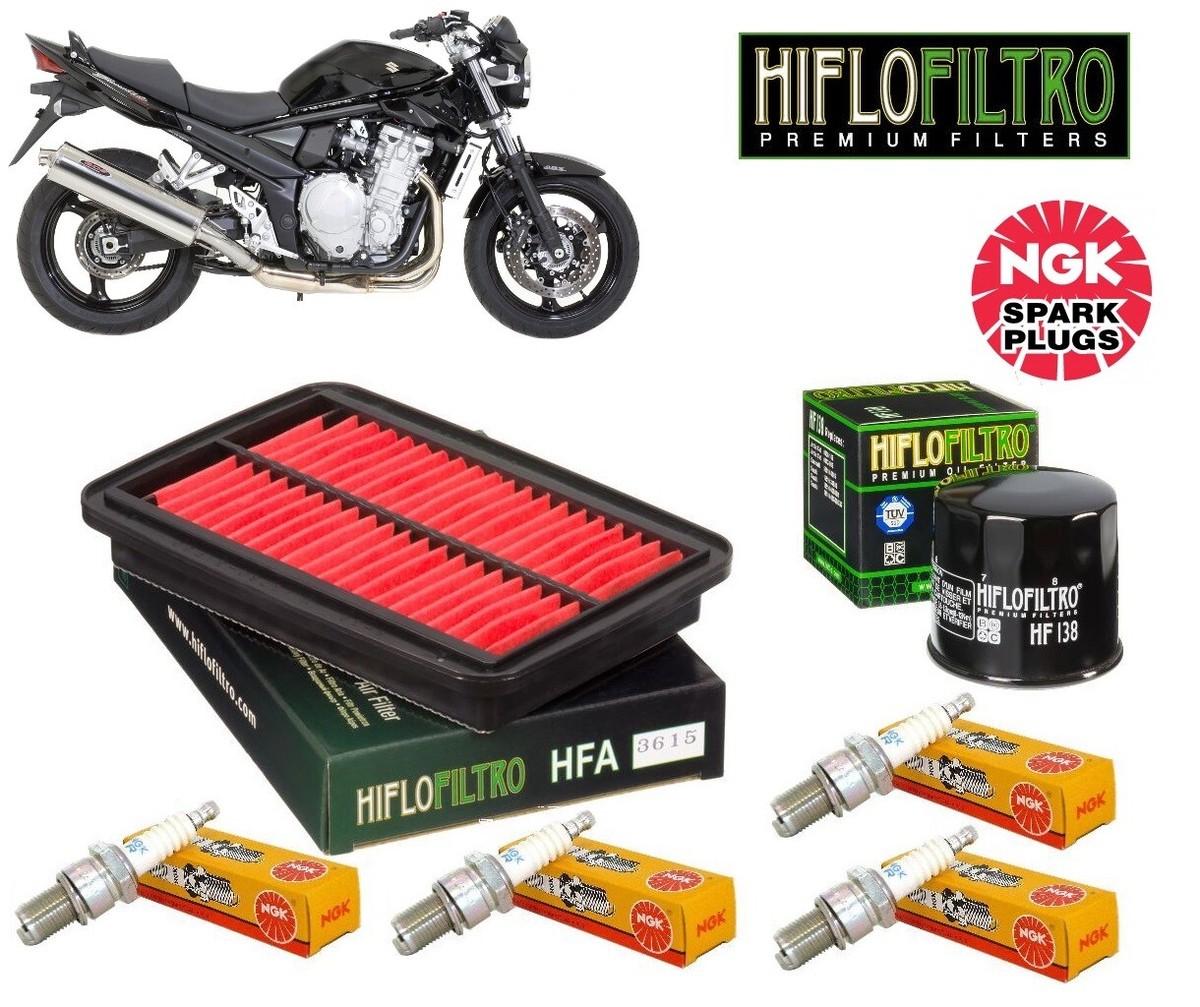 Kit D'entretien Vidange (filtre à Huile + Bougies) Pour Suzuki Bandit 650 2007-2008 - Neuf