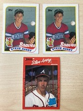 1989 Topps Steve Avery #1Draft Pick 1990 Donruss Rated Rookie Lot (3) Cards