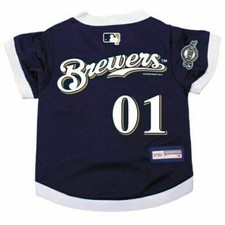 MILWAUKEE BREWERS DOG CAT PREMIUM JERSEY w/NAME TAG CHOOSE SIZE