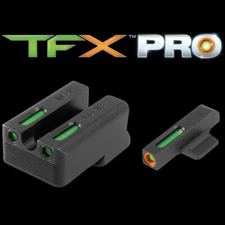 TruGlo TFX PRO 1911 .260/.500 Novak Night Sight Set-Green W/Org Ring-TG13NV3PC