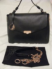 Versace Collection 'Vitello Stampa Alce' Bag Black Leather Gold Hardware NWT