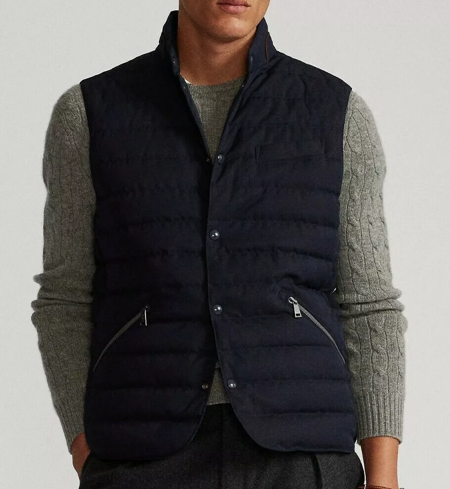 Down vest store with suit
