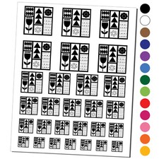 Mod Design Flowers Triangles Leaves Temporary Tattoo Water Resistant Set