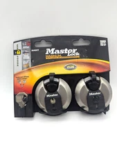 Master Lock Magnum 2 Pack, 2-3/4" Disc Lock Padlock, Keyed Alike Key Code 2094
