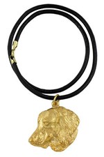 Dachshund Rough-Haired, Dackel, Teckel IV - Dog Collar, Gold-Plated Pendant For