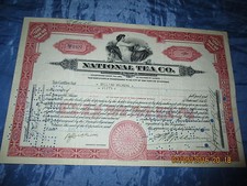 Wertpapier / Aktie  USA  1933 : NATIONAL TEA  Company , historisch / Dokument /I