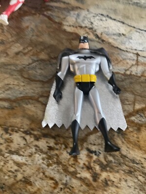 Batman Animated Series Batman Silver Suit 5'' Action Figure 2002 Mattel Cape