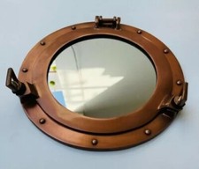Working 15"Aluminum Porthole Mirror Wall Hanging Ship Boat Round Porthole Mirror