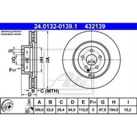 ATE 2X Bremsscheibe Vorne 3500 BelüFtet FüR Mercedes-Benz CLS C219