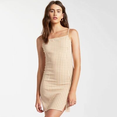 NWT Billabong Cruising Plaid Slit Mini Bodycon Dress Women's Size Small |  eBay