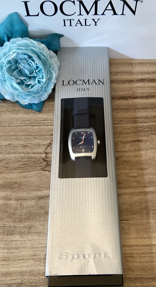 Reloj deportivo Locman R 488 esfera azul correa de cuero caja de aluminio caja Italia Foto 3 de 4