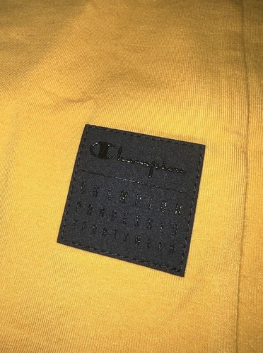 CHAMPION BLACK LABEL NBA Processed Sportswear Elevated Yellow Stretch T-Shirt XL - Picture 8 of 11