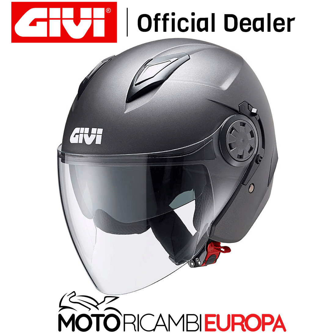 CASCO JET GIVI 12.3 STRATOS TITANIO OPACO PER SCOOTER TG. M 58/59 CM