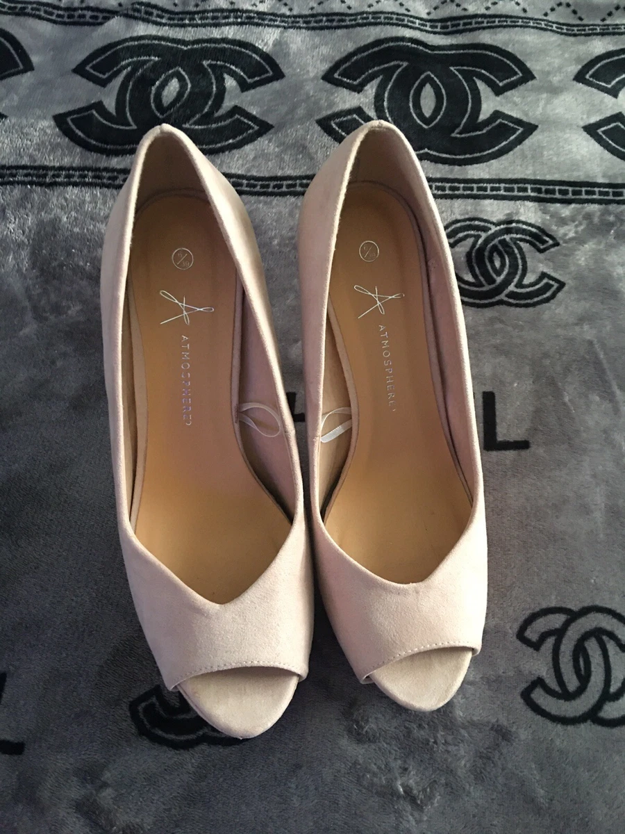 Beige peep cheap toe heels