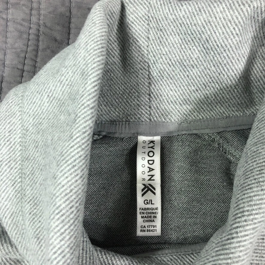 Sudadera al aire libre Kyodan para mujer grande gris ajustada cuello alto yoga activo gimnasio Foto 3 de 4