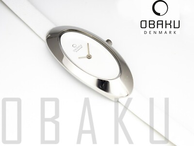 OBAKU Denmark V156LCIRW Damenuhr schmal sportlich Edelstahl oval Lederband
