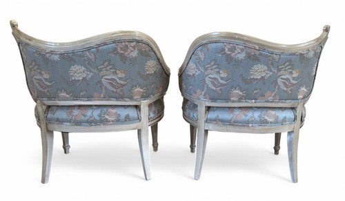 ENC-1172:Pair - 1950s Maison Jansen Inspired Asymmetric Boudoir or Parlor Chairs - Picture 7 of 18