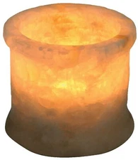 CraftsOfEgypt Single White Alabaster Candle Holder - Egyptian Tealight and Vo...