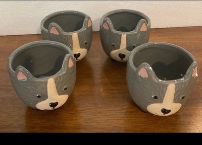 Set of 4 Miniature Hedgehogs Ceramic Planters New