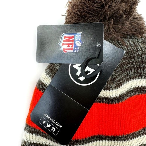 Cleveland Browns Beanie Mütze 47 Marke NFL Herren Damen Fan Gear Geschenk braun orange - Bild 2 von 5