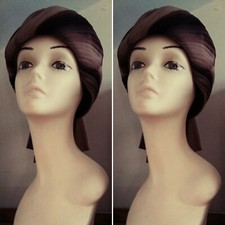 Vintage 60er Jahre braun/creme Turban Stil Anzug.