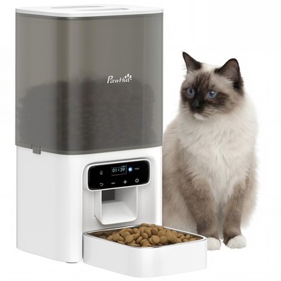 PawHut Automatischer Katzenfutterautomat programmierbar mit Timer, 10s Diktiergerät