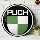 Vintage PUCH Brand Round Tin Metal Signs Home Décor 8x8