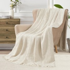 100 Cotton Waffle Weave Queen Size Blanket Lightweight Summer Breathable Thin B