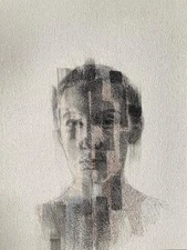 Fine art original mixed media work on paper 15.5"x 13.5"