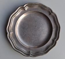 Zinn Untersetzer antik Schälchen, ca. 12 cm Durchmesser, Engelpunze Westgermany