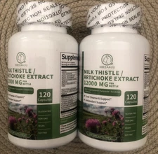 BBEEAAUU/Milk Thistle/Artichoke Extract /12000Mg/2 Pack /120 Capsules/BB 01/2027